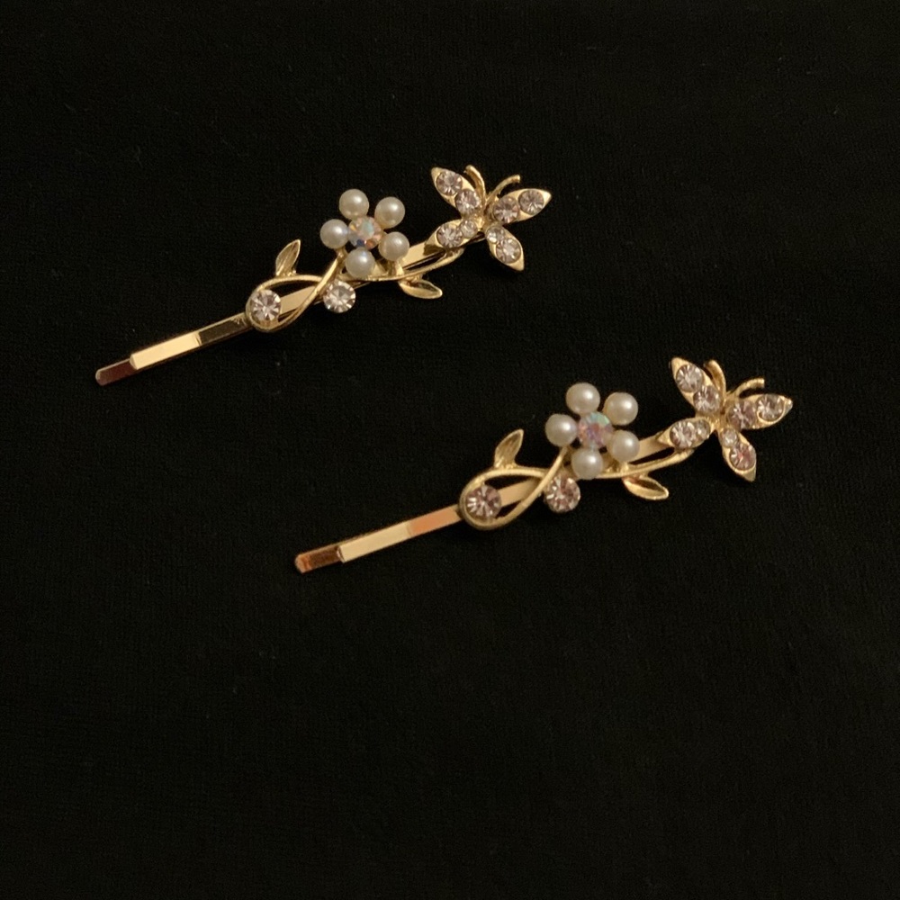 Imitation Pearl and crystal Hair Clips